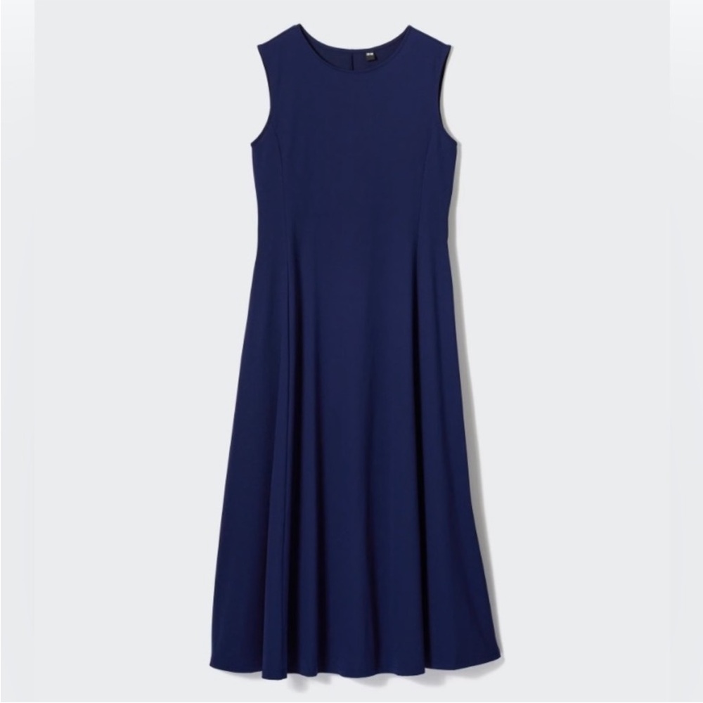 Uniqlo AIRism Ultra Stretch Sleeveless Dress Navy Blue Size Medium Women’s